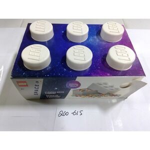 LEGO Space Storage Brick 6 Knobs White Galaxy Print Drawer Organizer GOOD